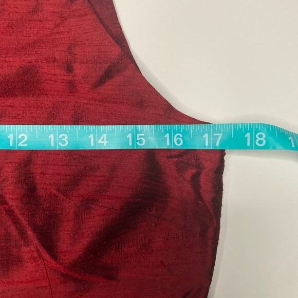 Donna Morgan Women's  Size 4 Raw Silk Red Sheath Dress - Picture 8 of 10